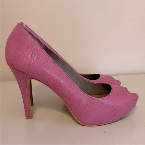 Moda Spana Peep Toe Pink Heels Shoes - Picture 7 of 9